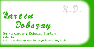 martin dobszay business card